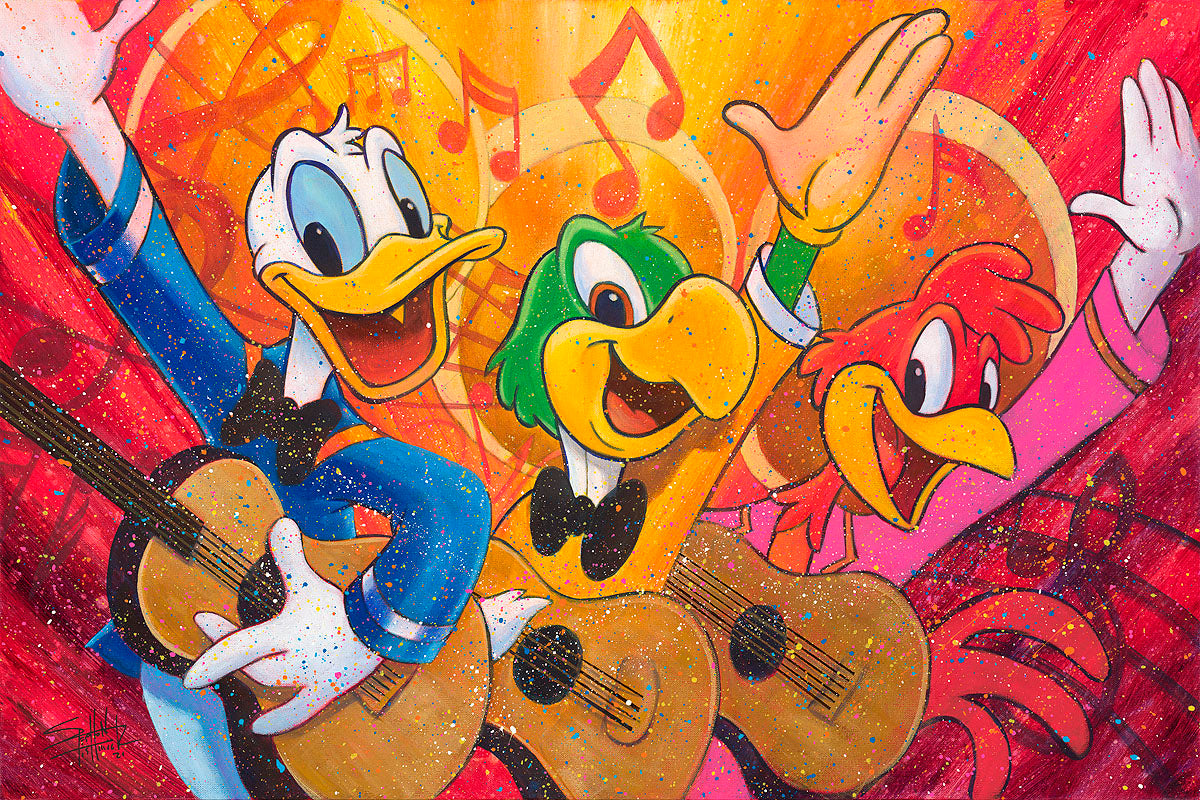 three-caballeros-by-stephen-fishwick-disney-artwork-treasures-on