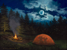Load image into Gallery viewer, &quot;Camping under the Moon&quot; by Walfrido Garcia | Signed and Numbered Edition
