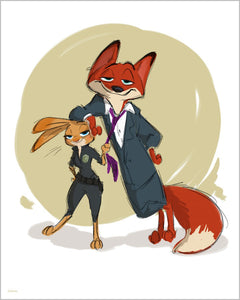 "Nick & Judy" Zootopia Concept Art by Byron Howard