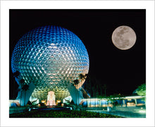 Load image into Gallery viewer, "Spaceship Earth and the Moon" from Disney Photo Archives
