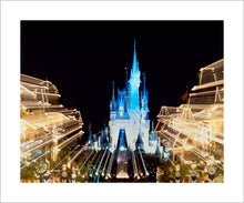 Load image into Gallery viewer, "Walt Disney World, Cinderella Castle and Main Street Lights" from Disney Photo Archives