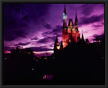 Load image into Gallery viewer, "Walt Disney World, Cinderella Castle Purple Sky" from Disney Photo Archives