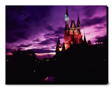 Load image into Gallery viewer, "Walt Disney World, Cinderella Castle Purple Sky" from Disney Photo Archives