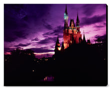 Load image into Gallery viewer, "Walt Disney World, Cinderella Castle Purple Sky" from Disney Photo Archives