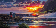 Load image into Gallery viewer, "Lilo and Stitch Share a Sunset" by Rodel Gonzalez