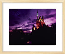 Load image into Gallery viewer, "Walt Disney World, Cinderella Castle Purple Sky" from Disney Photo Archives