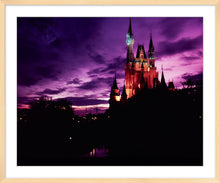 Load image into Gallery viewer, "Walt Disney World, Cinderella Castle Purple Sky" from Disney Photo Archives