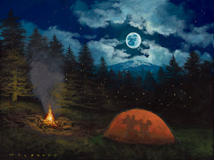 "Camping under the Moon" by Walfrido Garcia | Signed and Numbered Edition