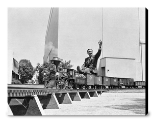 "Walt on Miniature Train" from Disney Photo Archives