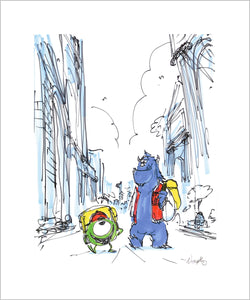 concept art monsters inc Mike and Sulley" by Ricky Nierva - Concept Art