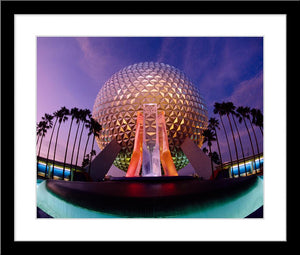 "Spaceship Earth at Dusk" from Disney Photo Archives
